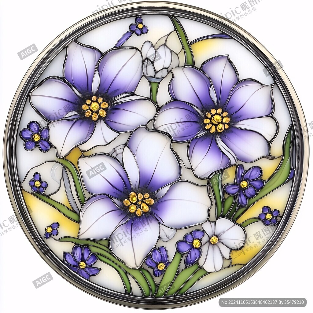 艺术玻璃手绘花卉