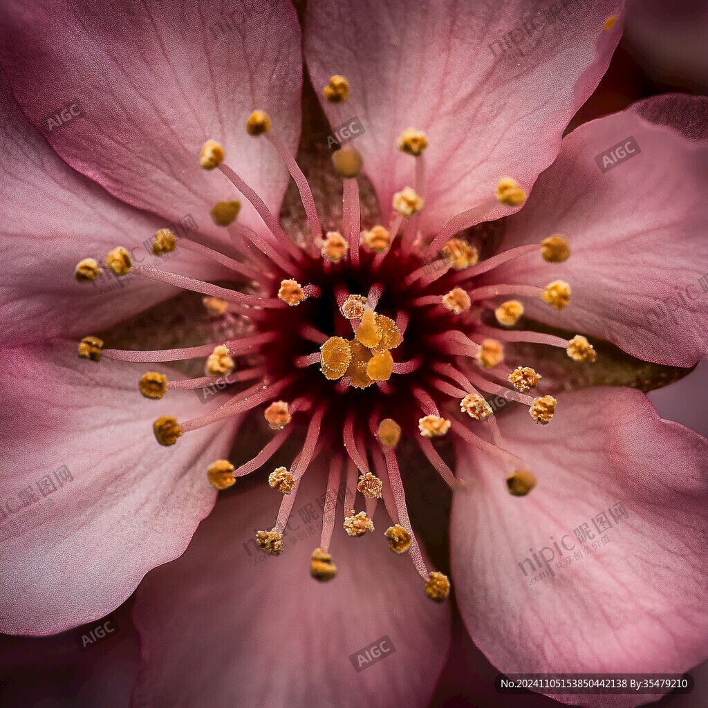 粉红花芯花蕊