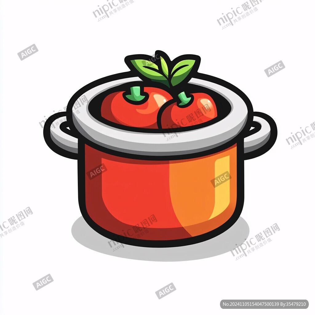 番茄火锅手绘