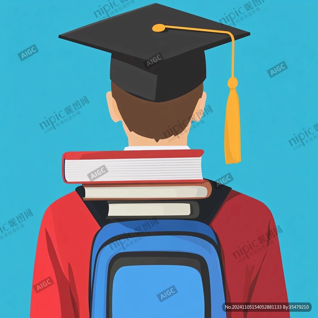 学士服学生插画