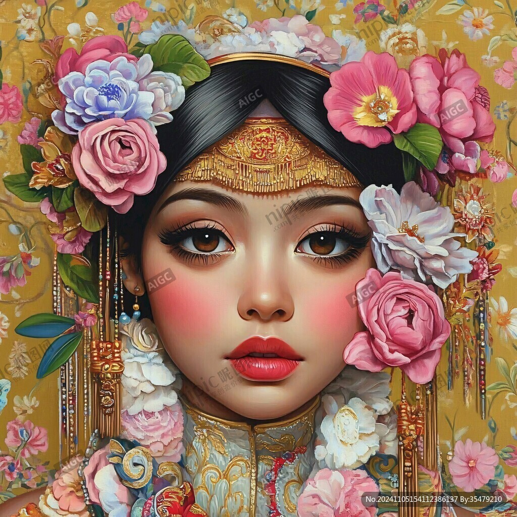 女性国潮插画