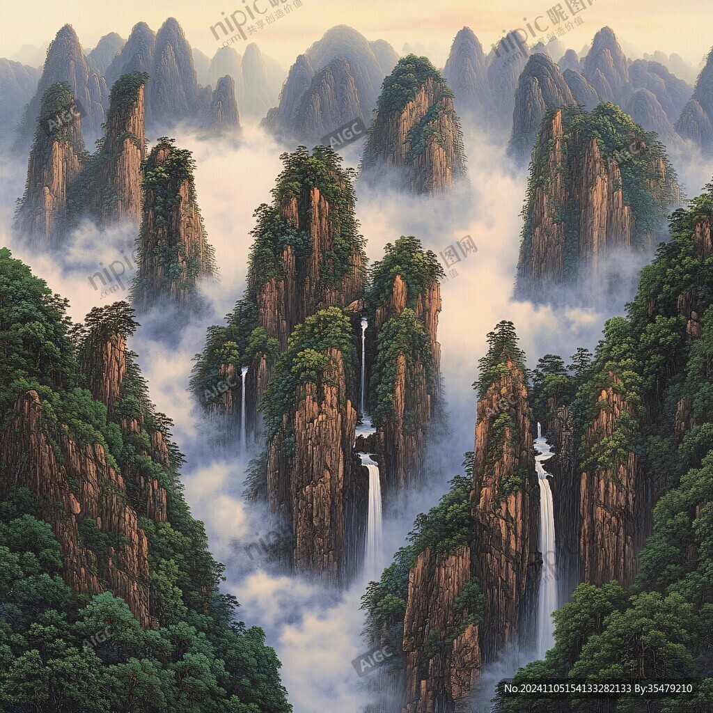 3d工笔山水图