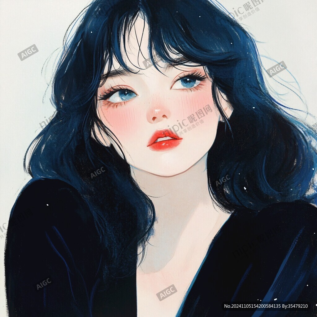 高级感女插画