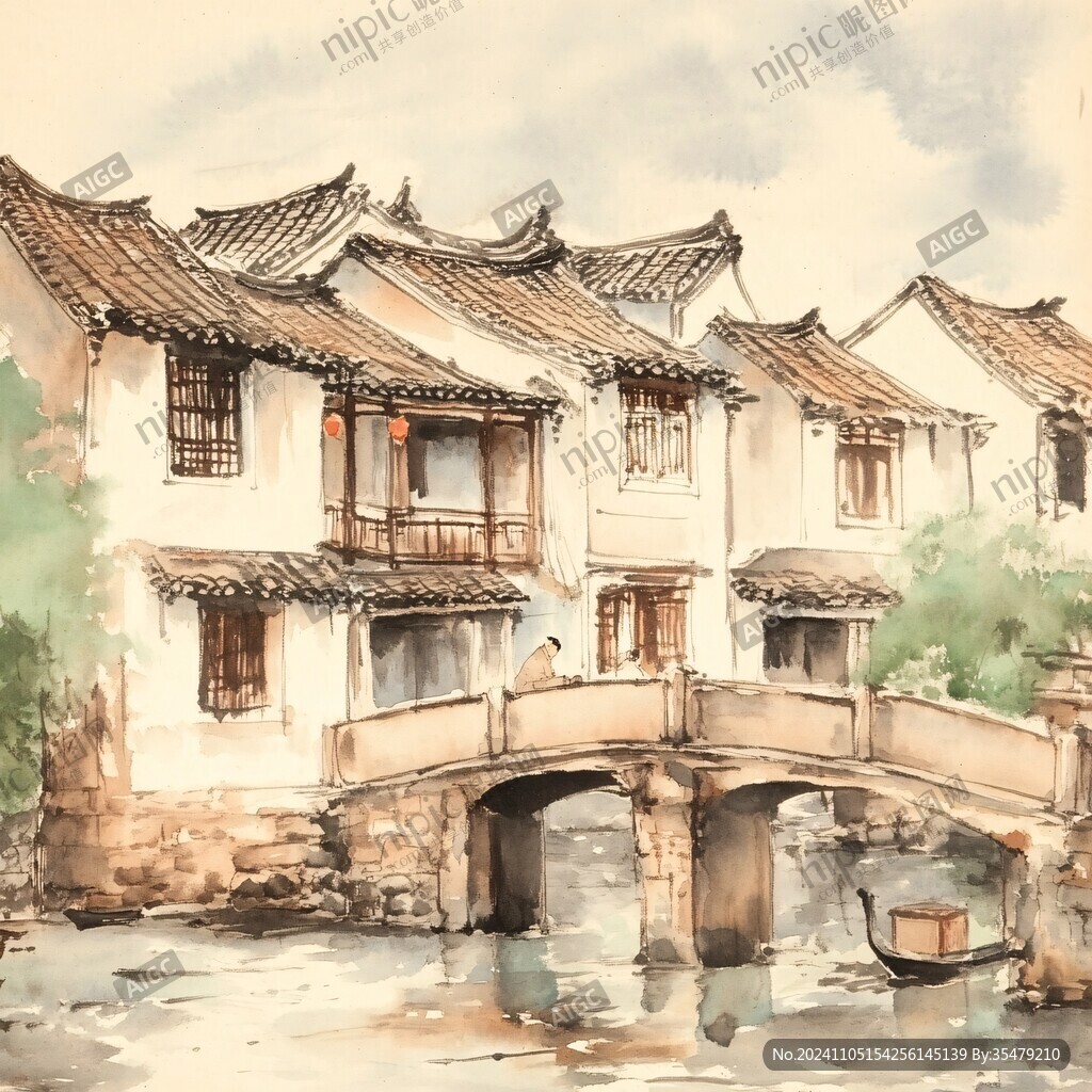 乌镇水彩