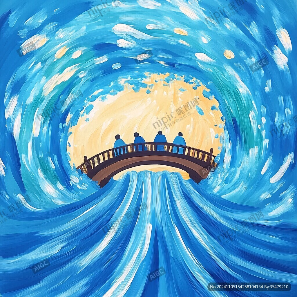 乘风破浪包装插画