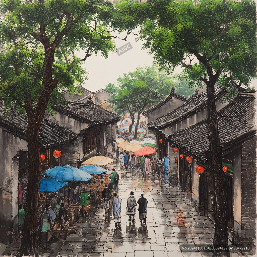 宽巷子手绘