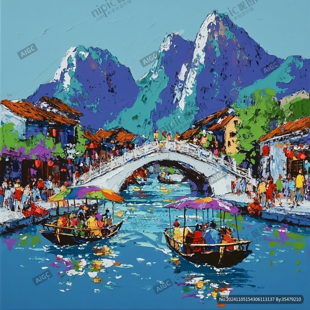 融水县风光插画