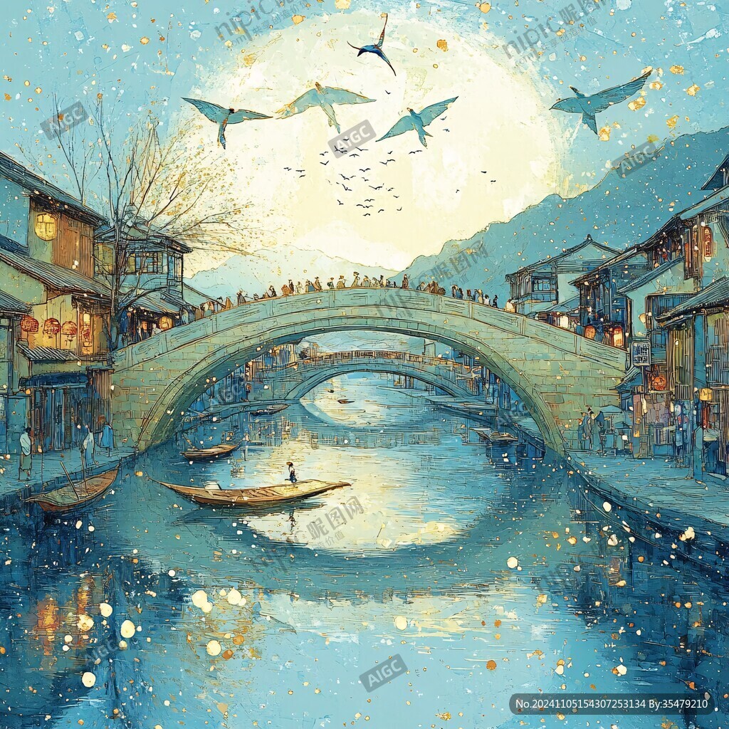 串月桥插画
