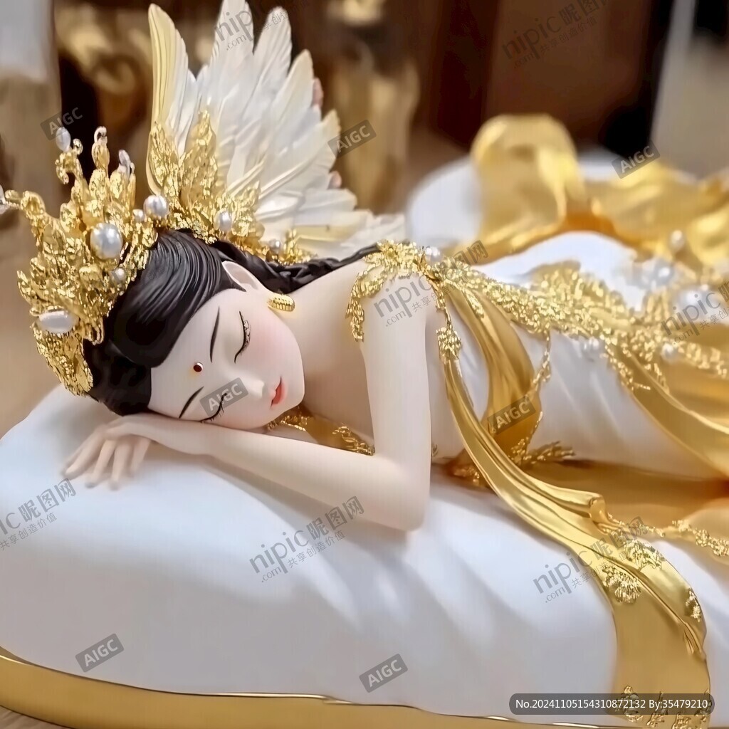 古典美人卧像