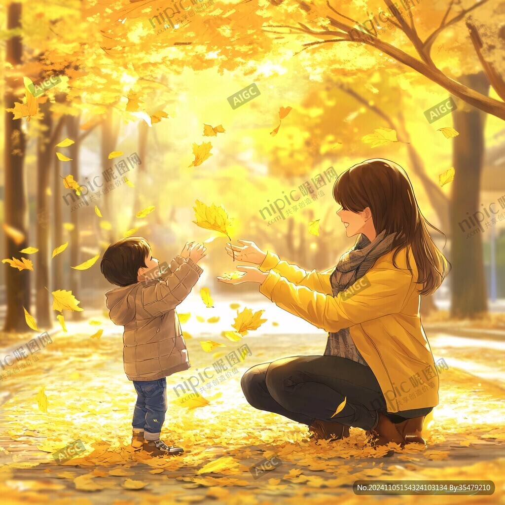 温馨插画母亲