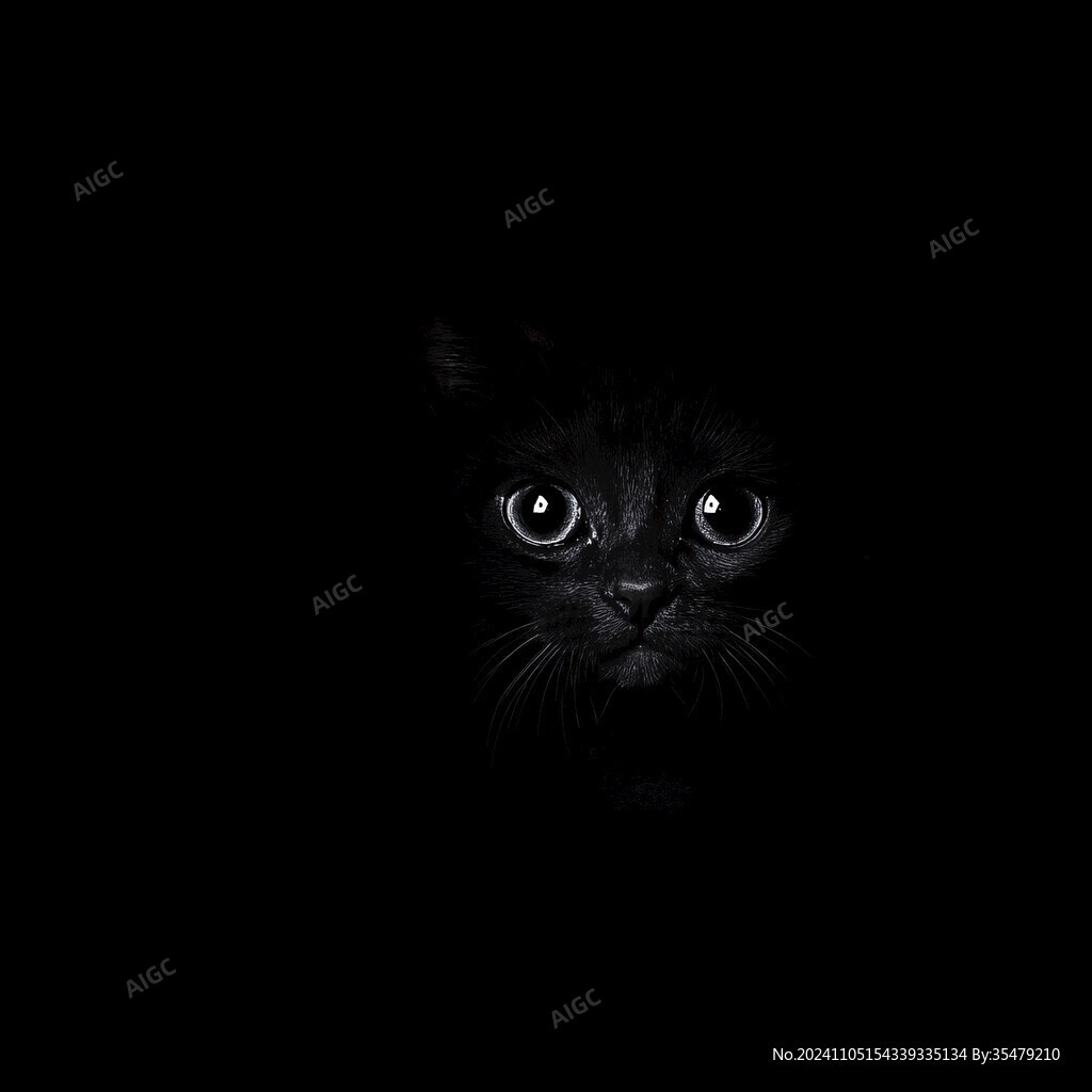 猫咪黑底图