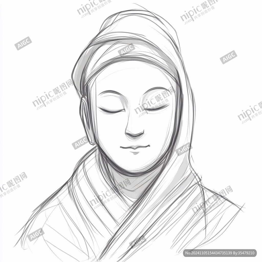 戴头巾女子像
