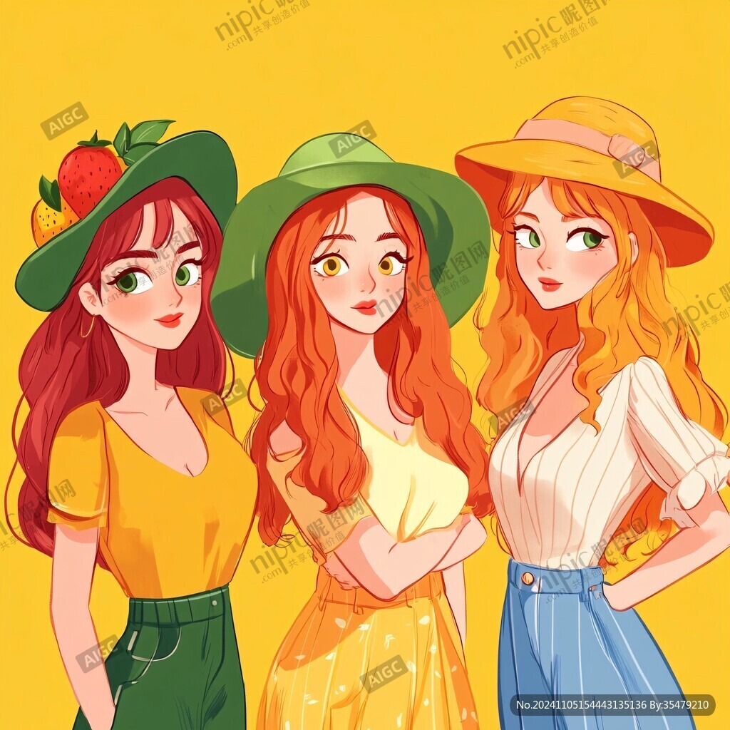 闺蜜插画