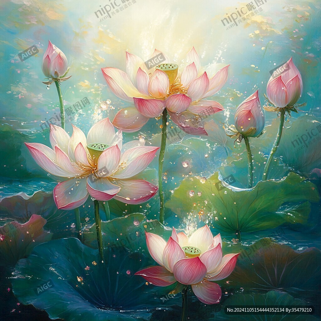 梦幻荷花图