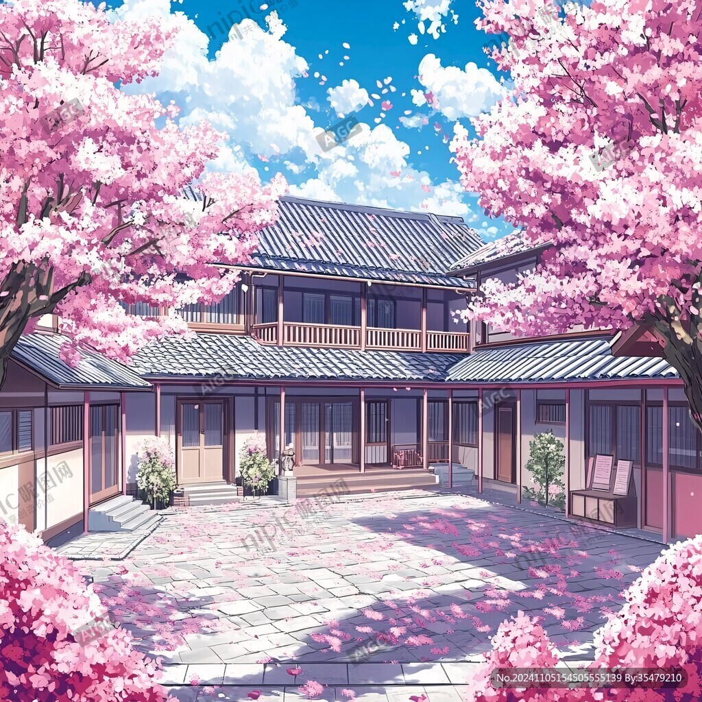 赏樱楼插画