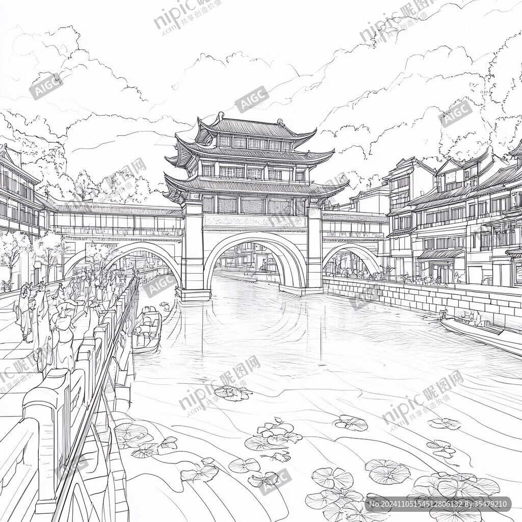 清名桥线稿