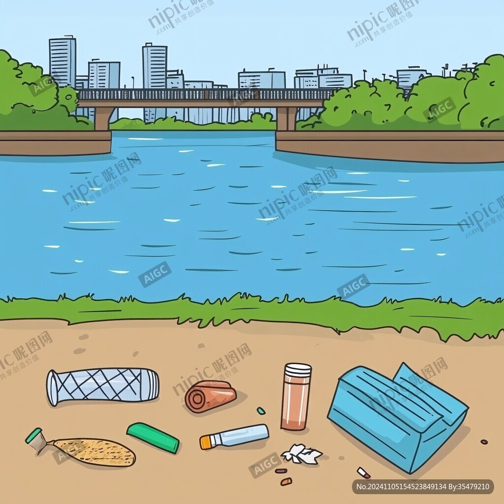 河边垃圾