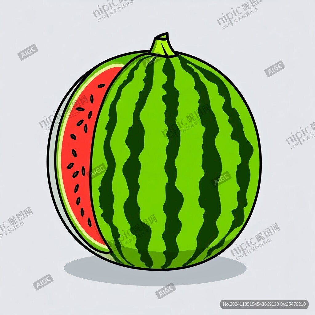 西瓜手绘画