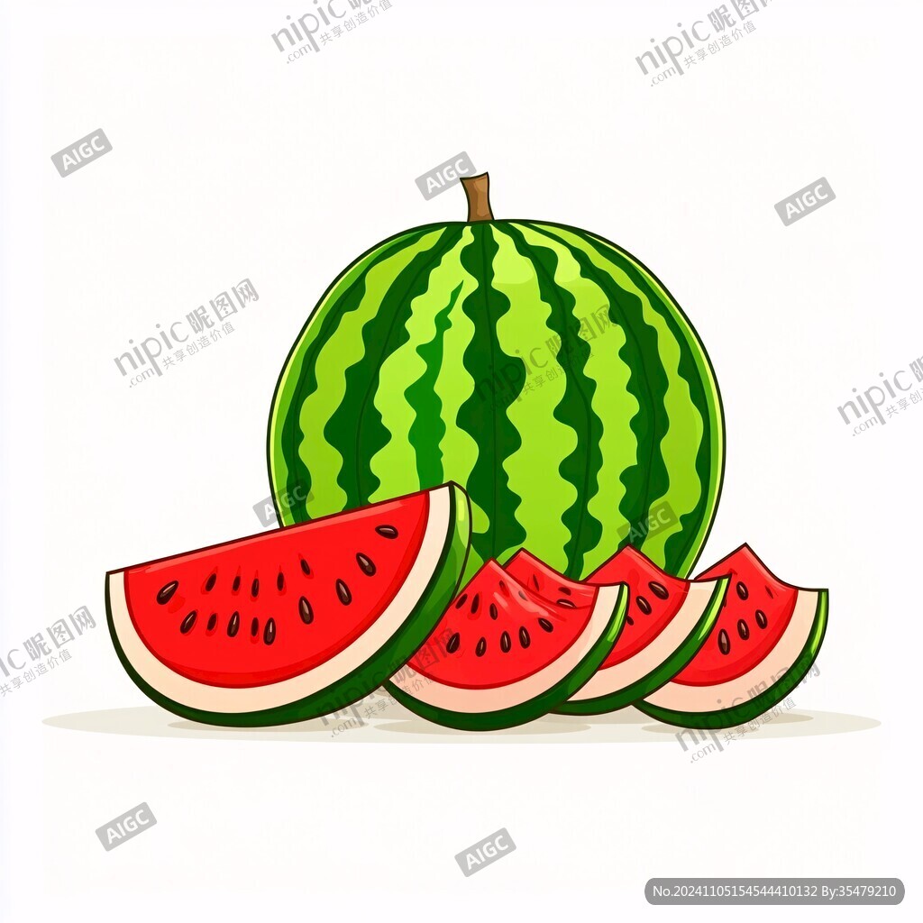 手绘西瓜素材