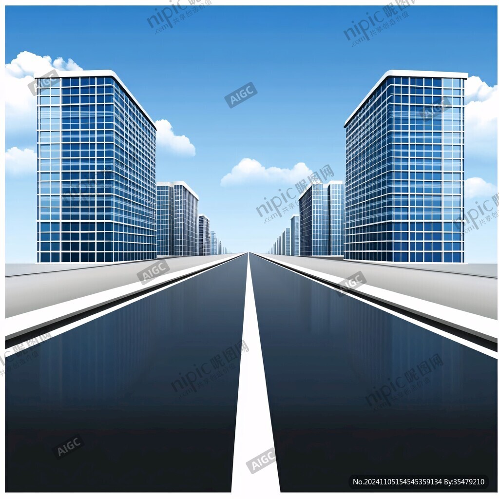 城市道路透视图