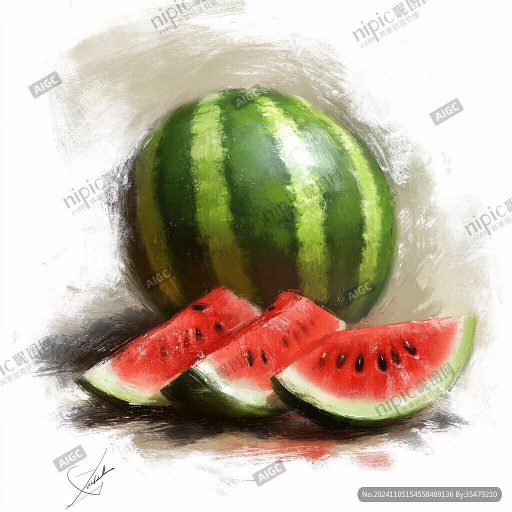 画西瓜素材