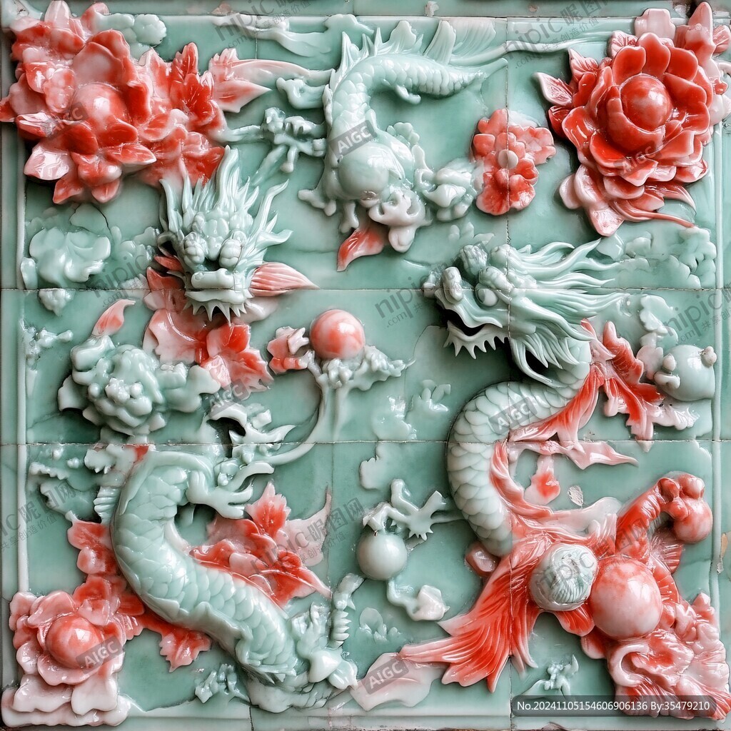 双龙浮雕图