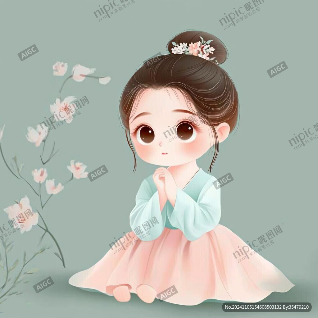 汉服卡通小女孩