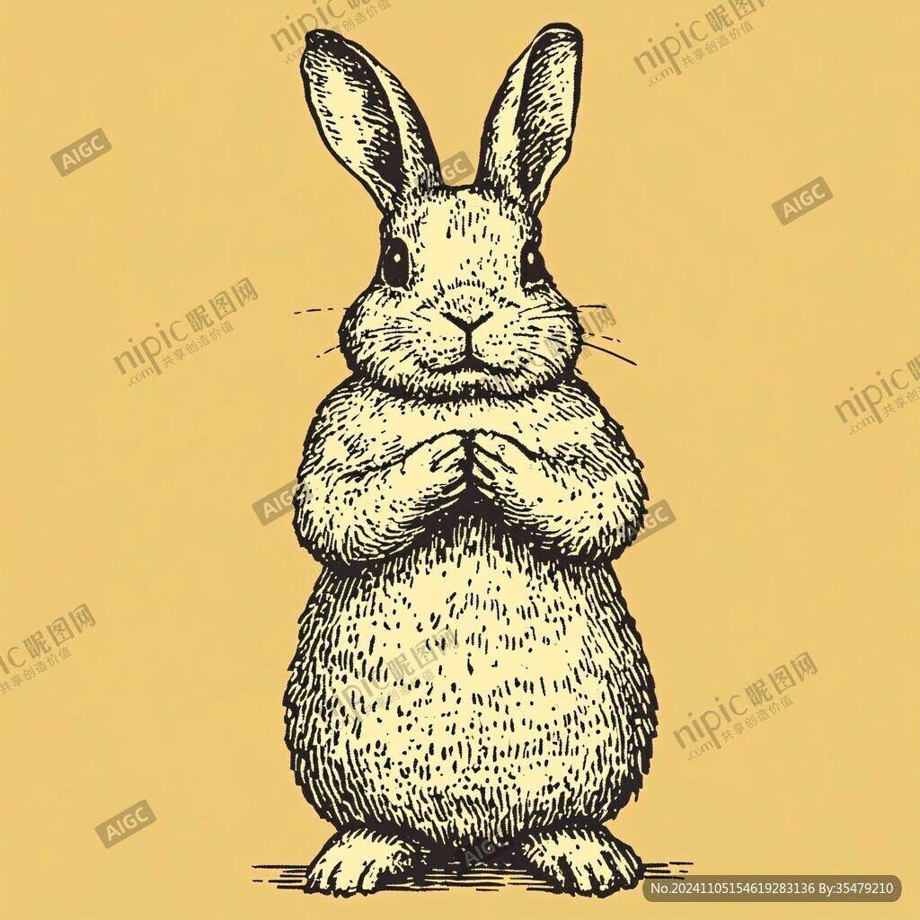 手绘插画兔子