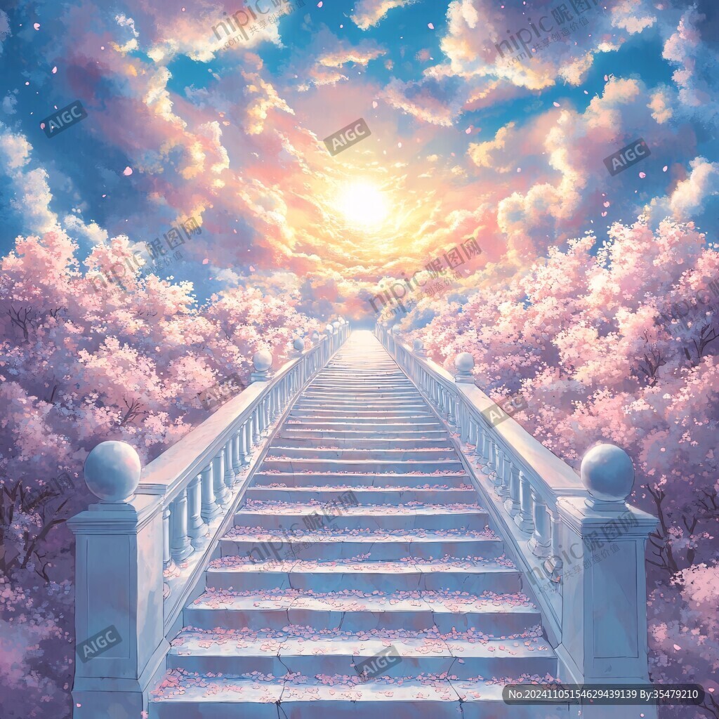 浪漫的天空台阶