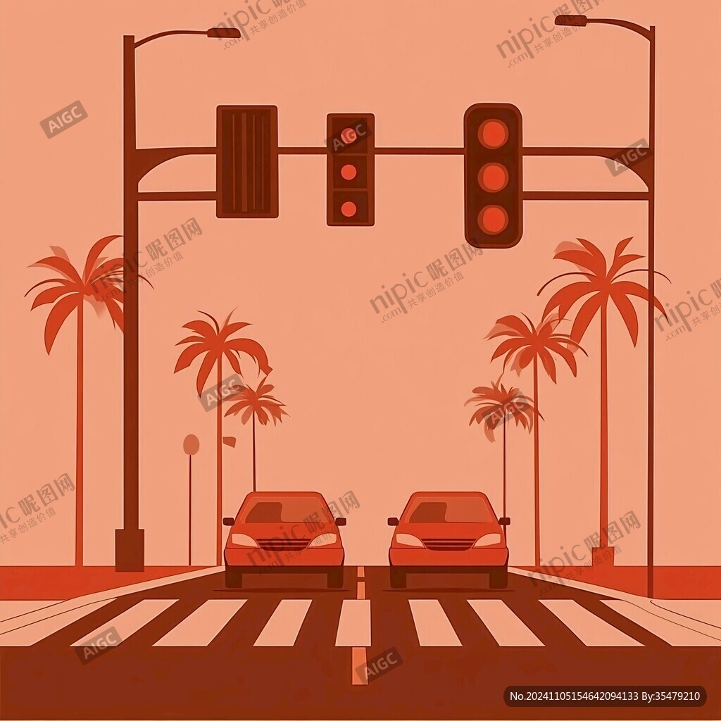 红绿灯插画