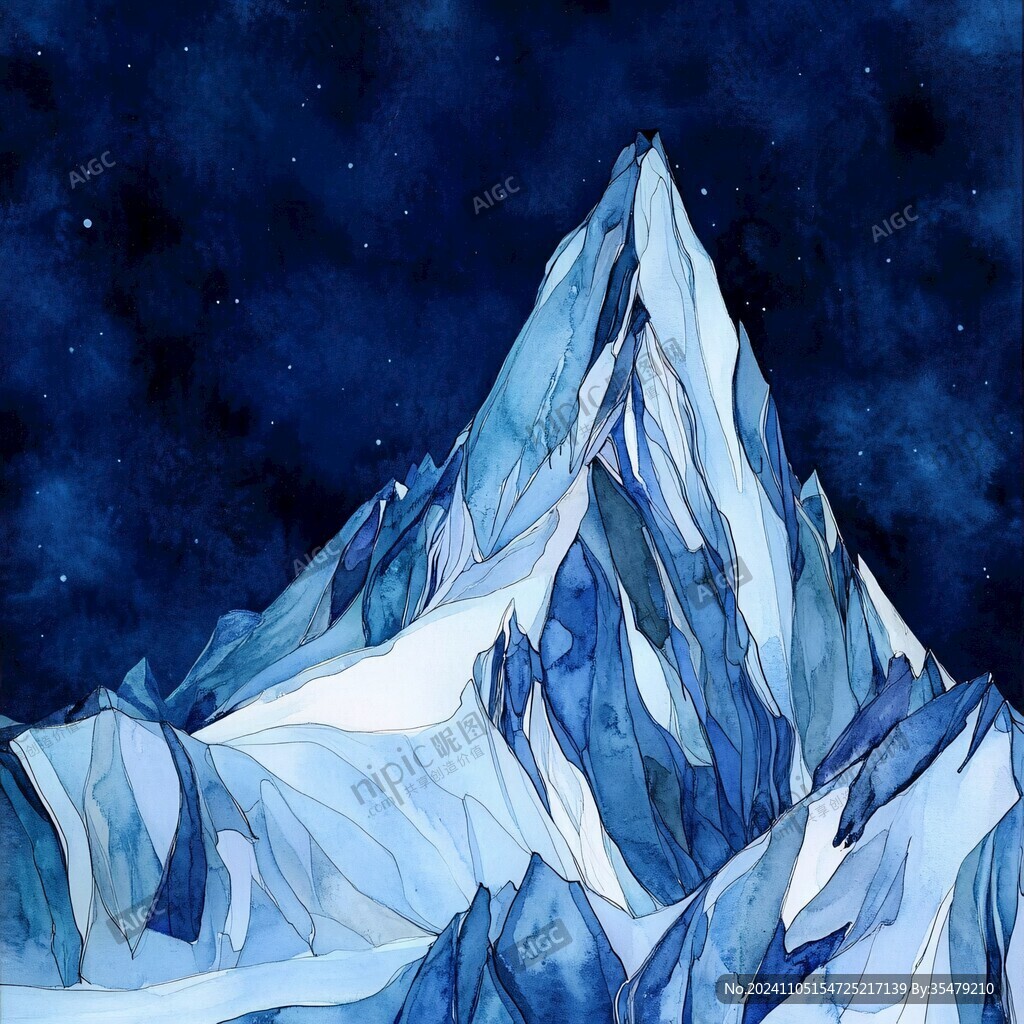 珠穆拉玛峰插画