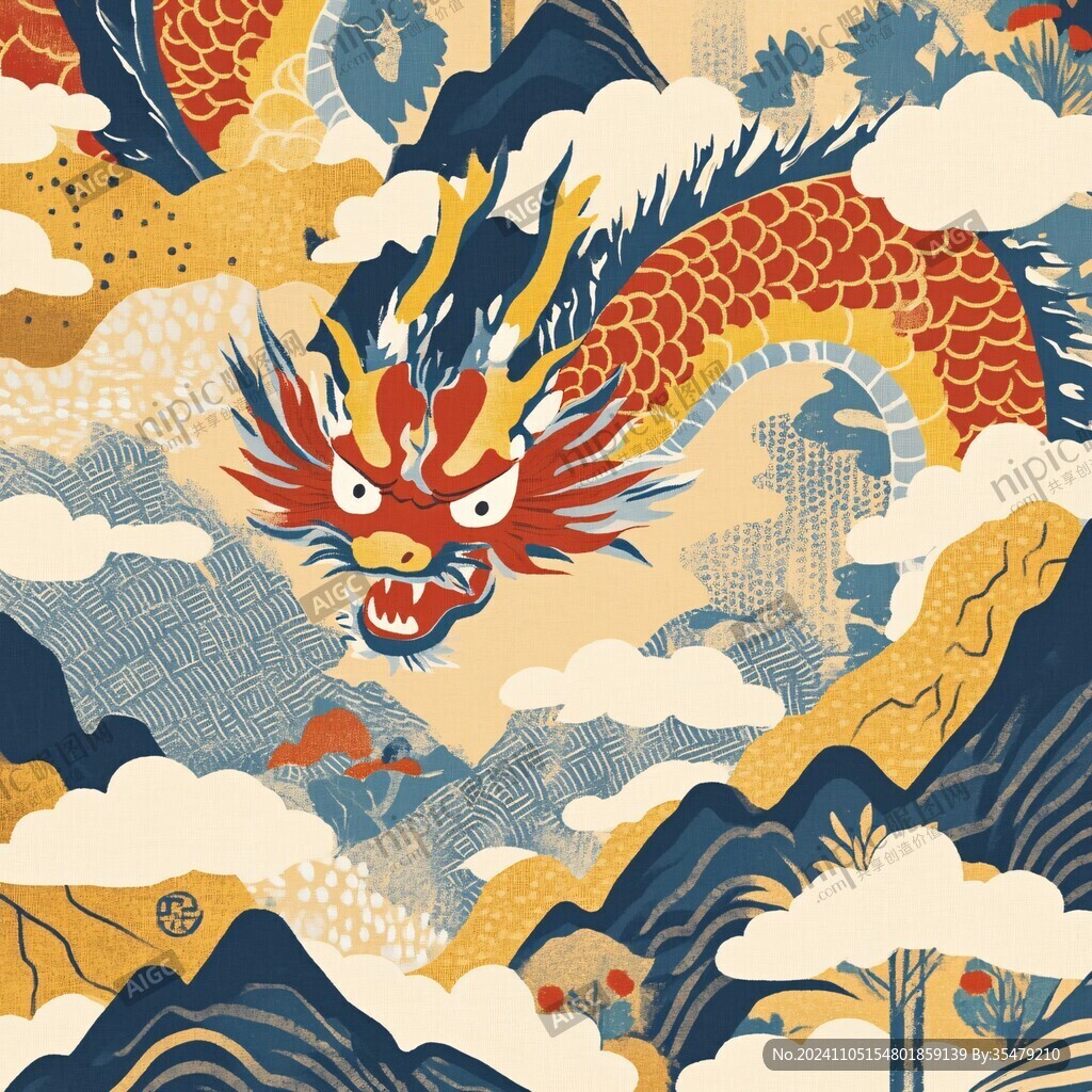 国潮风龙插画