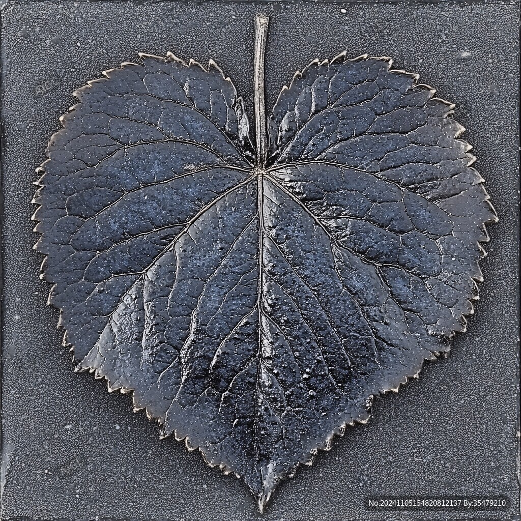 蓝色树叶装饰画