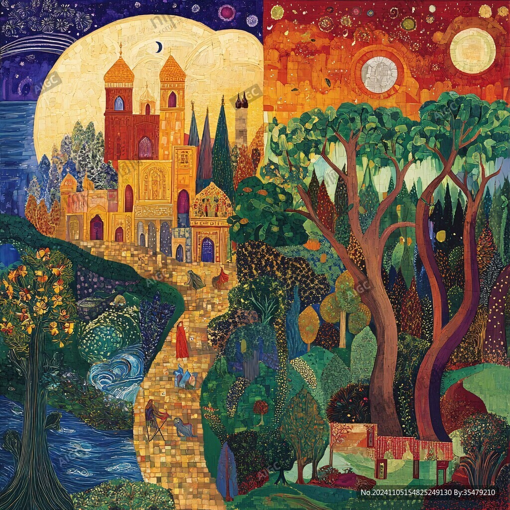 梦幻城堡插画
