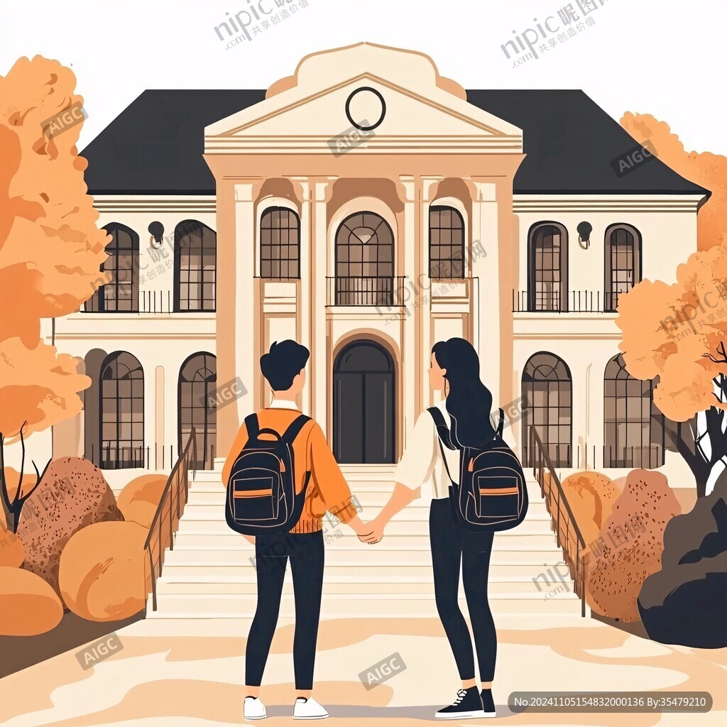 大学校园插画