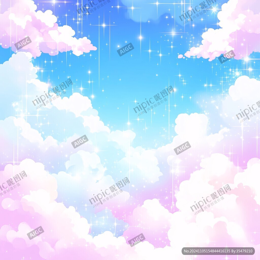 浪漫动漫洁白云朵
