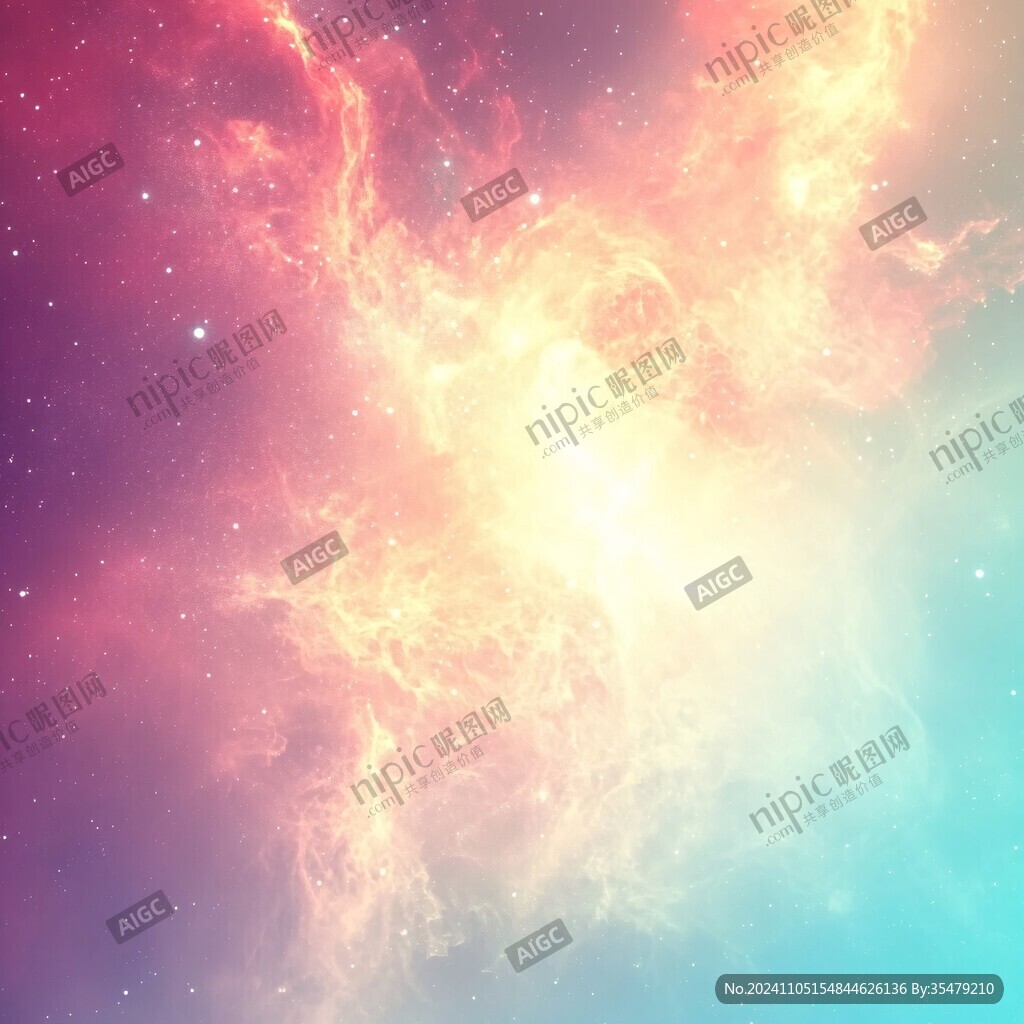 暖色绚丽炫彩星空