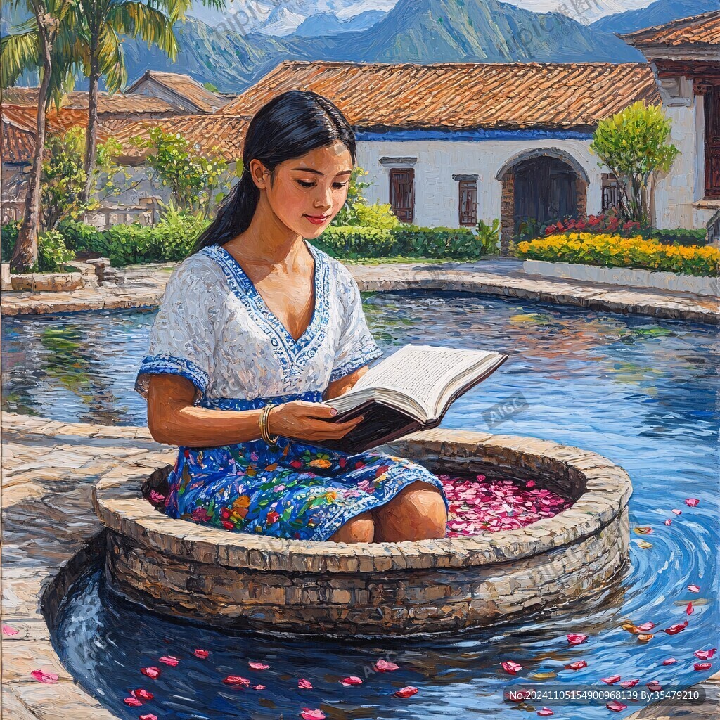 江南美女油画