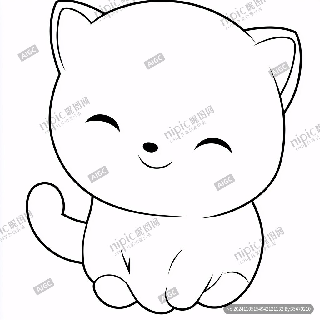 卡通猫咪简笔画