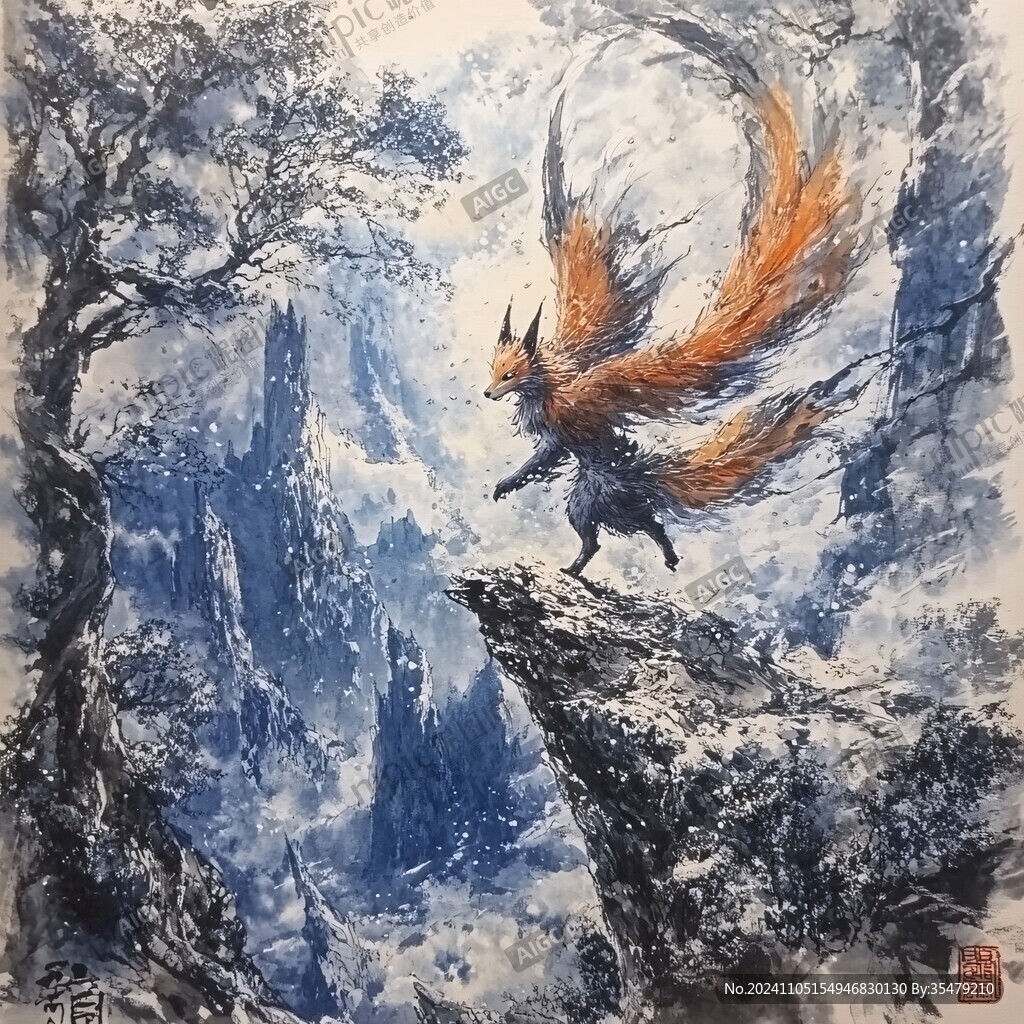 九尾狐手画稿