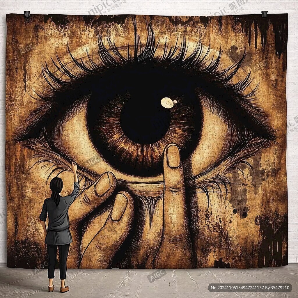 3d惊悚墙画