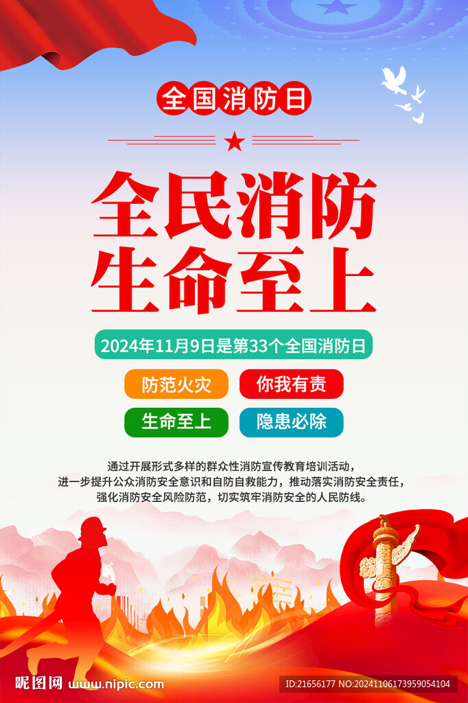 119全国消防日海报