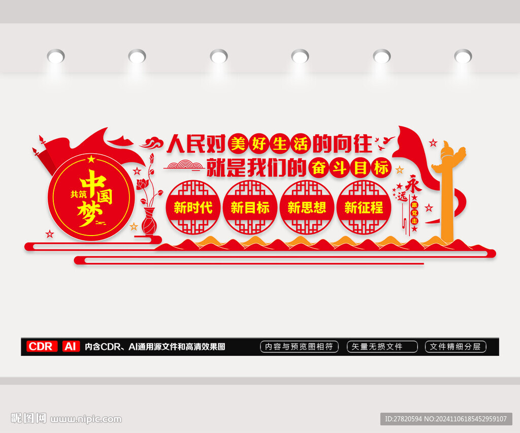 人民对美好生活的向往文化墙