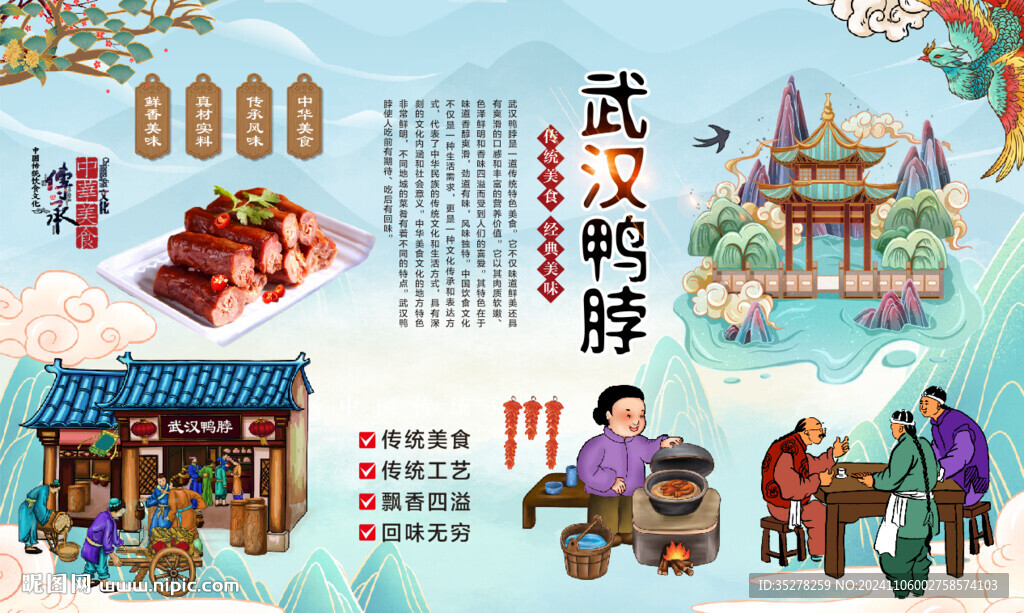 武汉鸭脖背景