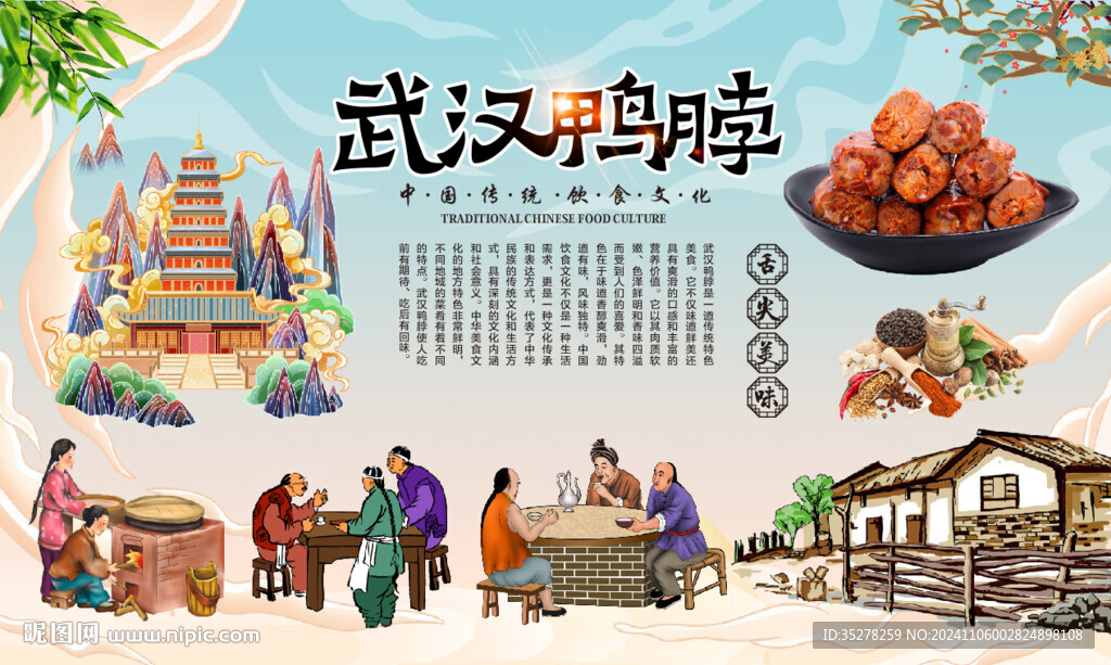 武汉鸭脖背景