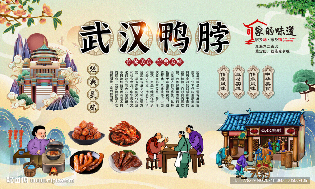 武汉鸭脖背景