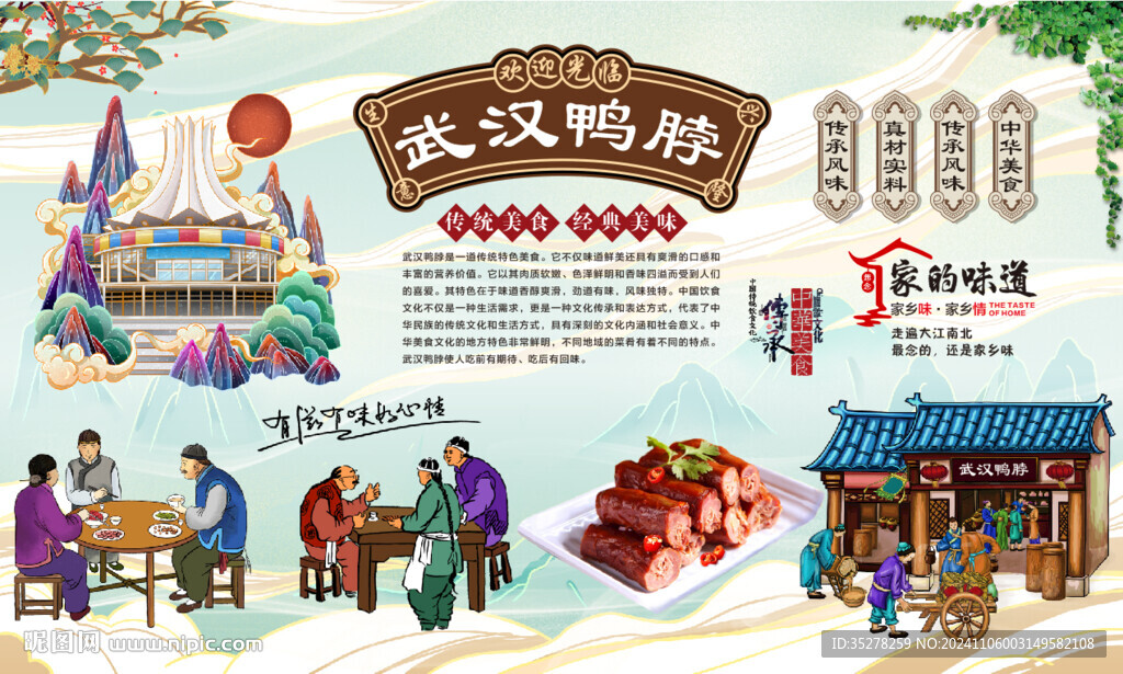 武汉鸭脖背景