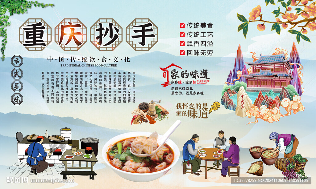 重庆抄手背景