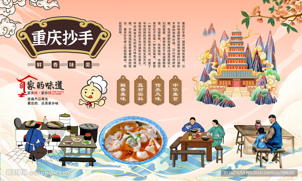 重庆抄手背景