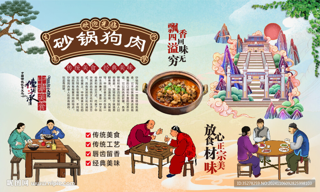 砂锅狗肉背景